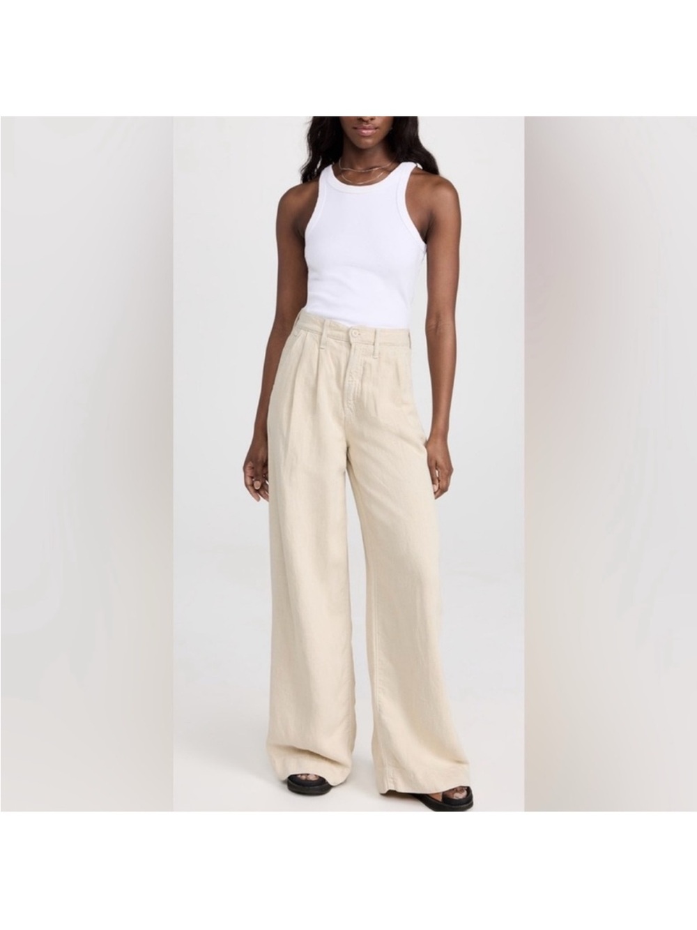 MOTHER trouser in cream